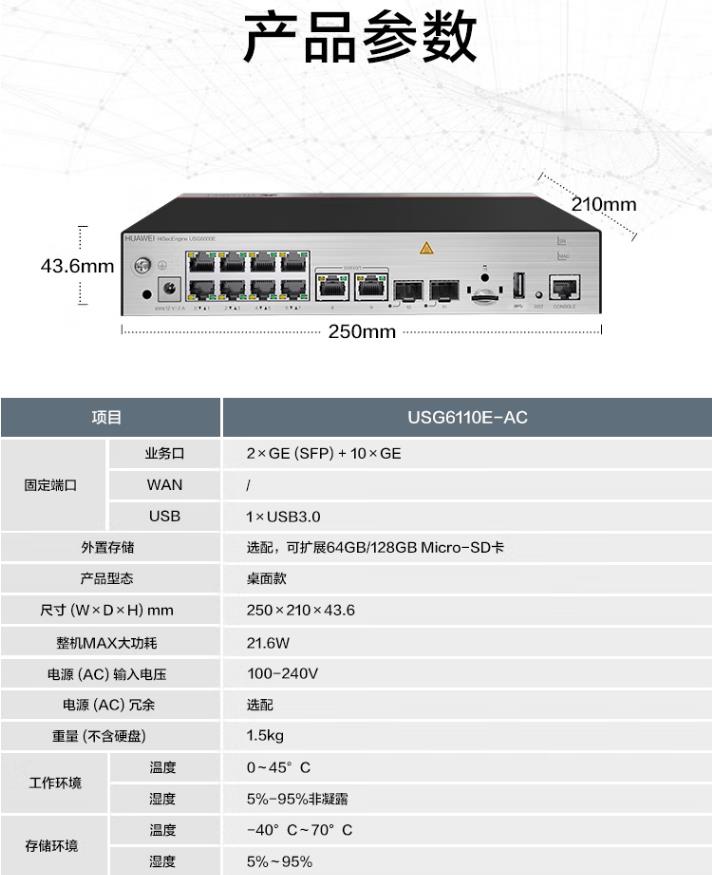 華為USG6110E-AC 企業(yè)級(jí)防火墻