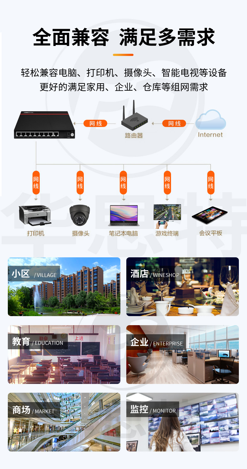 華為數通智選S1730S-L8P1T-A 8口千兆POE交換機